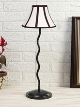 Black & White Cotton Zig Zag Table Lamp with Iron Base (AE17)